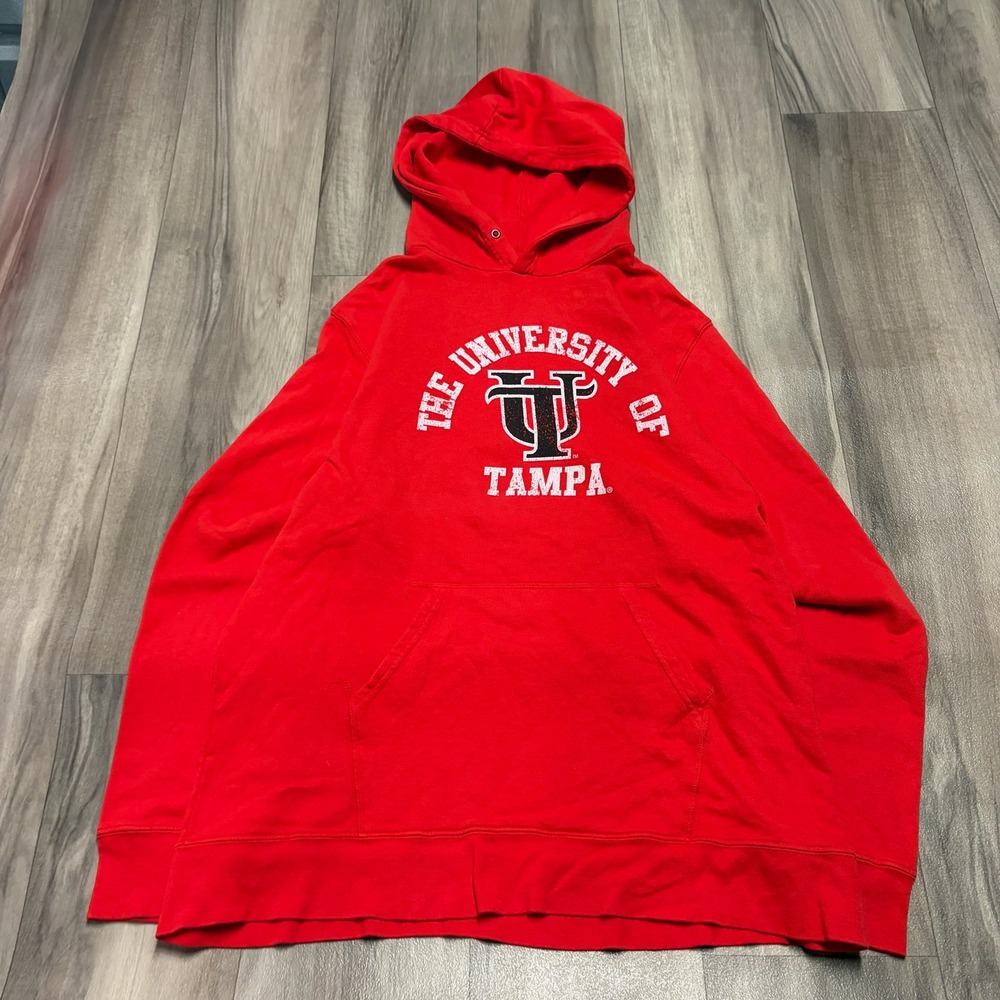 Reserve Collection University of Tampa Hoodie Red Distressed Graphic XL Mens